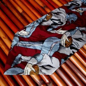 EUC MUSEUM ARTIFACTS Red, Blue & White Football Sports 100% Silk Tie Made USA